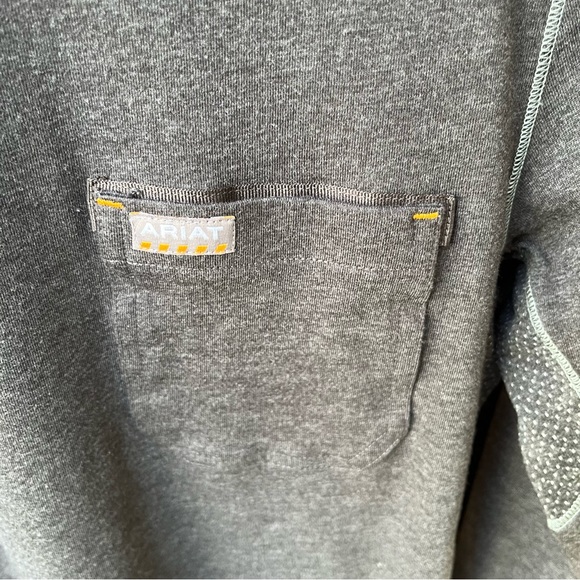 Ariat Wm’s Rebar Workman Logo Long Sleeve T-shirt  In Charcoal Gray Sz S - Picture 4 of 14